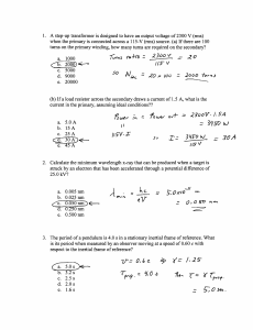 A step-up transformer is designed to have an output voltage of 2300