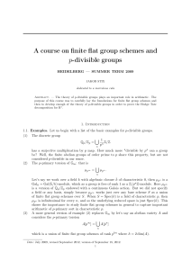 A course on finite flat group schemes and p