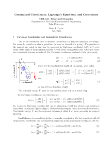 Generalized Coordinates, Lagrange`s Equations, and Constraints 1