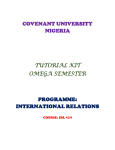 irl424 tutorial kit - Covenant University