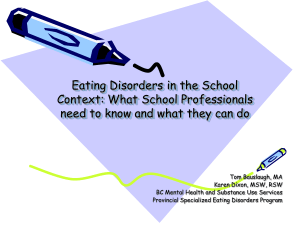 Eating Disorders in the School Context: What