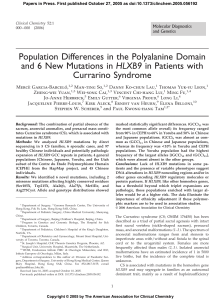 Population Differences in the Polyalanine Domain and 6