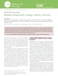 Human behavioral ecology and its evil twin