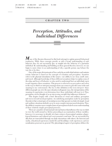 Perception, Attitudes, and Individual Differences