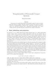 Triangularizability of Polynomially Compact Operators