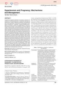 Hypertension and Pregnancy: Mechanisms and Management