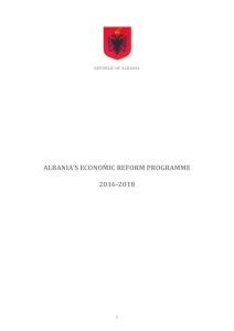 ALBANIA`S ECONOMIC REFORM PROGRAMME 2016-2018