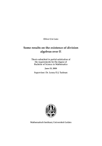 Some results on the existence of division algebras over R