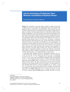 Seismic Anisotropy of Subduction Zone Minerals–Contribution of