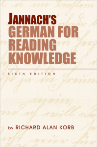 JANNACH`S German for Reading Knowledge Sixth Edition