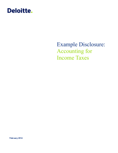 Example Disclosure: Accounting for Income Taxes