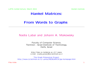 Hankel Matrices: From Words to Graphs