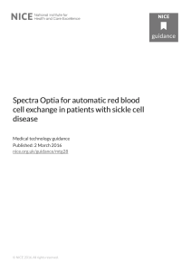 Spectra Optia for automatic red blood a Optia for automatic