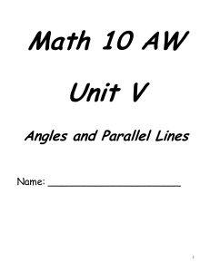 Angles and Parallel Lines