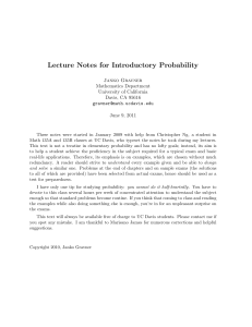 Lecture Notes for Introductory Probability