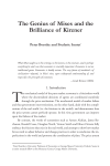 The Genius of Mises and the Brilliance of Kirzner
