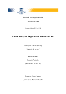Public Policy in English and American Law