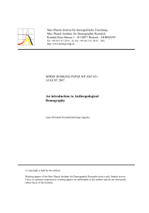 An introduction to Anthropological Demography