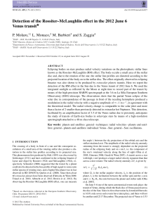 Detection of the Rossiter–McLaughlin effect in