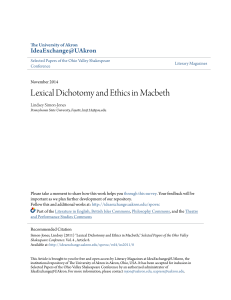 Lexical Dichotomy and Ethics in Macbeth