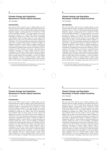 Climate Change and Population Movement in Pacific Island Countries