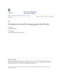 Evaluation of a tool for rating popular diet books