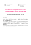 Prenatal screening for chromosomal abnormalities through