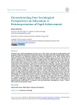 Deconstructing Four Sociological Perspectives on Education: A