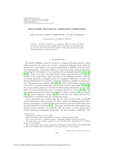 SPACE-TIME FRACTIONAL DERIVATIVE OPERATORS 1