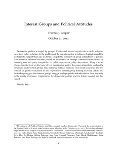 Interest Groups and Political Attitudes