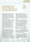 Veterinary use of antibiotics critical to human health