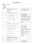 Two Step Equation Notes