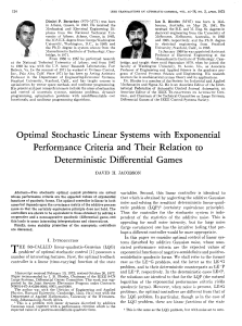 Optimal Stochastic Linear Systems with Exponential Performance