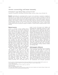 Arsenic ecotoxicology and innate immunity