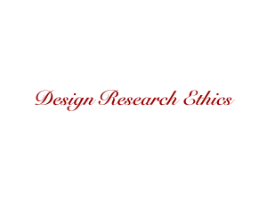 Ethics for Design (Research)