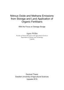 Nitrous Oxide and Methane Emissions from Storage and Land