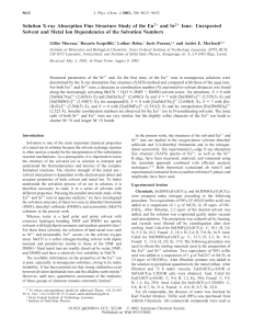 Solution X-ray Absorption Fine Structure Study of the Eu2+ and Sr2+