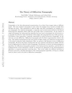 The Theory of Diffraction Tomography