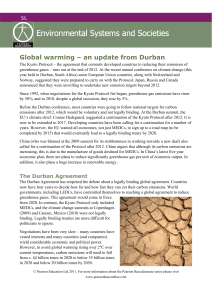 Global warming – an update from Durban
