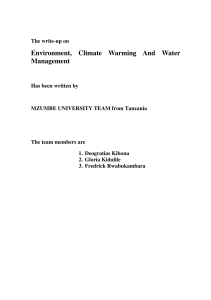 Environment, Climate Warming And Water Management