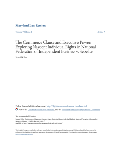 The Commerce Clause and Executive Power