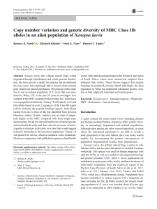 Copy number variation and genetic diversity of MHC Class IIb