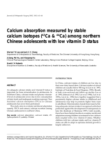 Calcium absorption measured by stable calcium isotopes (42Ca