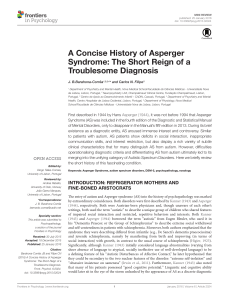 A Concise History of Asperger Syndrome: The Short