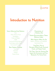 Introduction to Nutrition