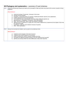 D5 Phylogeny and systematics – summary of mark