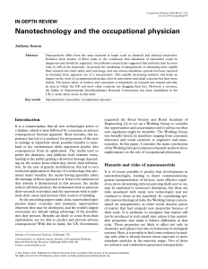 Nanotechnology and the occupational physician