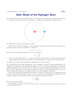 Bohr Model of the Hydrogen Atom