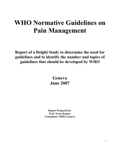 Delphi Study WHO Pain Guidelines