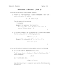 Solutions to Exam 1 (Part I)